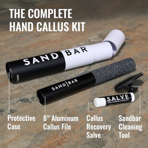 Close up of SandBar durable grip file for removing dead skin on palms