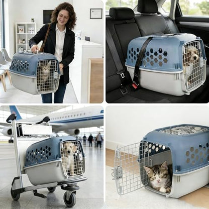 Steel wire front door detailing on the 24 inch dog and cat carrier