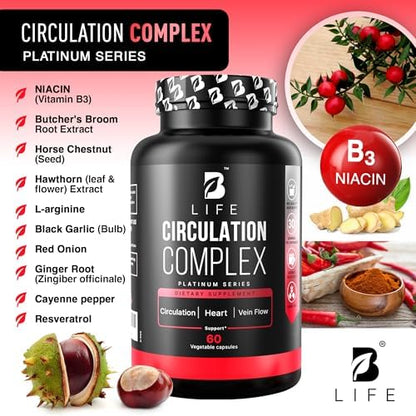 B Life vascular health capsules packaging label