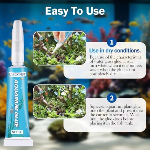 Five gram glue tubes displayed with included precision aquascaping tweezers