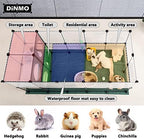 DINMO Small Animal Playpen with Oxford Mat, 24 inches Height, Pet Exercise Fence, Home Protector, Iron Mesh and Plastic Combination, Visualization, DIY, Games Hole Series, 60.2 x 24.8 x 24.8inch - Image 4