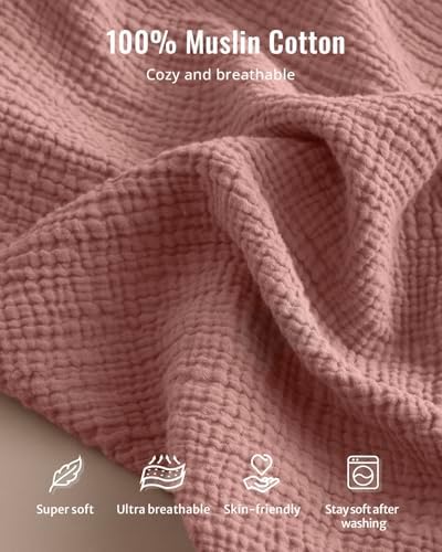 Close up of soft muslin cotton fabric texture on changing pad