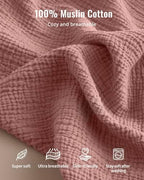 Close up of soft muslin cotton fabric texture on changing pad