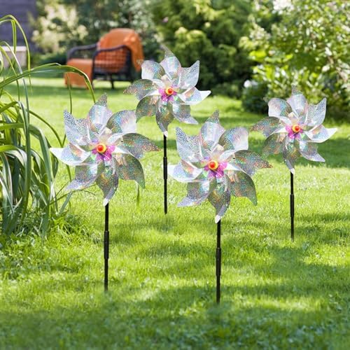 Side profile of Jremreo reflective pinwheel showing large size