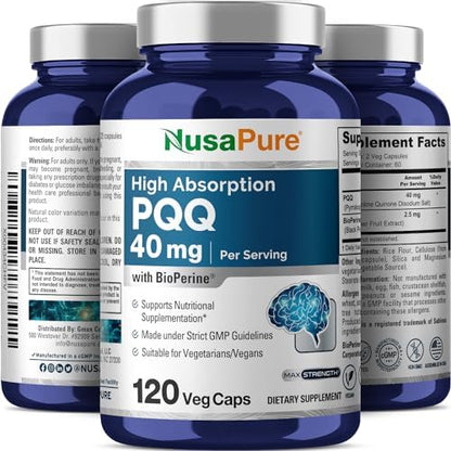 Non GMO and vegan certified logos on NusaPure PQQ supplement
