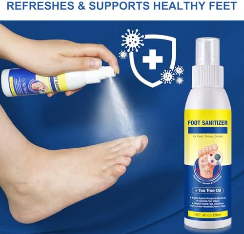 Clear antifungal foot spray for smelly feet and shoe freshness