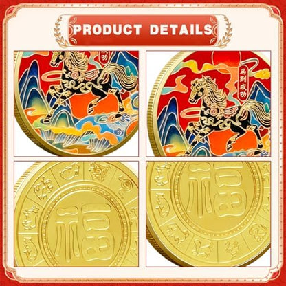 LAIAMER Lunar New Year horse mascot coin held in hand showing thickness and scale