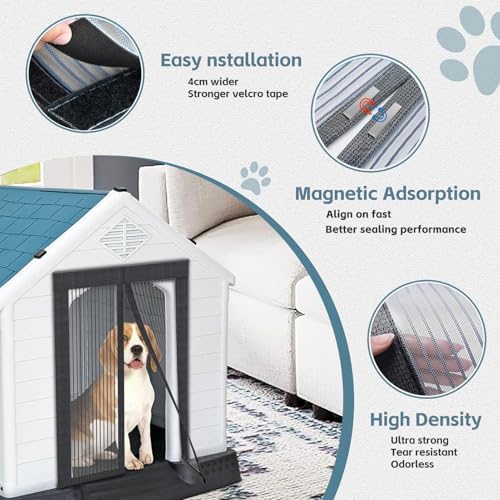 Chagol ventilated pet mosquito screen door on indoor wire crate