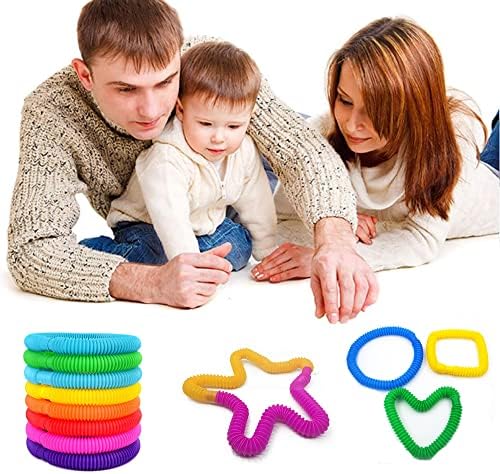 Compact and fully extended comparison views of the flexible anxiety relief pipes.