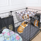 Two pack of GOMICRAFT right isosceles triangle small pet hammocks laid flat to showcase the dimensions.