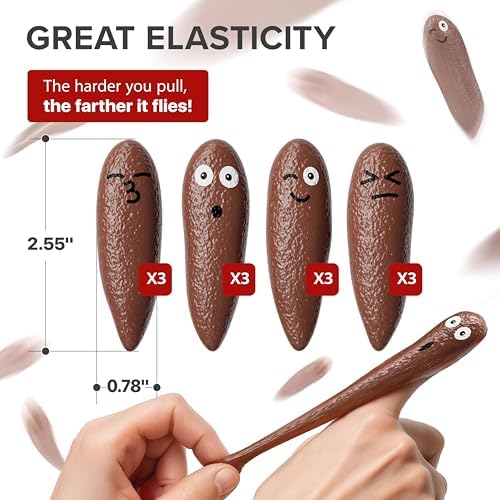 Washable thermoplastic rubber poop prank toys set displayed together.