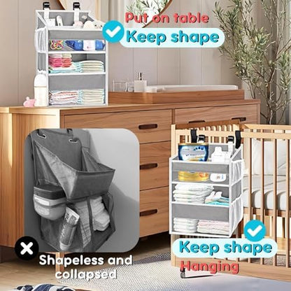 Ofiray-home nursery storage caddy showing mesh pocket details