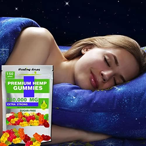 Healing Drops sugar free hemp gummies texture and shape