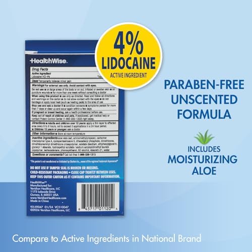 Unscented non-greasy lidocaine four percent topical anesthetic cream tube details.