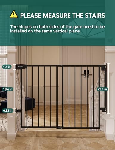 Authentic USA imported Babelio steel safety gate open in a modern home hallway