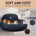 PetJett Calming Dog Bed Medium Size Dog - 30'' Donut Bed, Washable Dog Bed, Anti-Slip & Super Soft Fluffy Plush Round Dog Bed, Anti-Anxiety Premium Comfort Pet Bed, Fits Dogs Upto 45 lbs - Dark Grey - Image 4