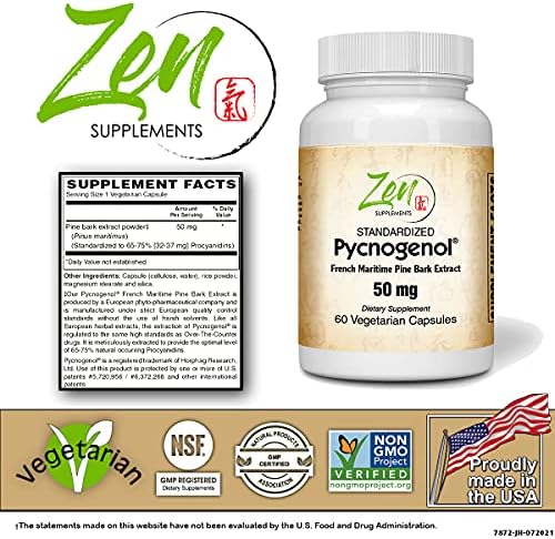 Zen Supplements French maritime pine bark 60 vegcaps daily antioxidant dietary wellness routine