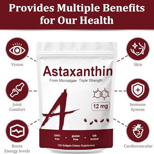 Microalgae sourced triple strength astaxanthin softgels for skin and eye health