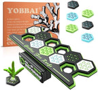 YOBBAI aquarium coral holder with thirteen colorful frag plugs inserted on the platform