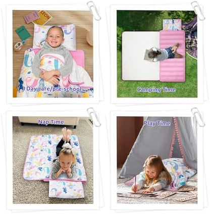 Kincongi toddler nap mat extended view showing full dimensions on floor