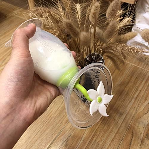 Close-up view of the food-grade silicone breast pump with its protective clear polypropylene cap attached on top.