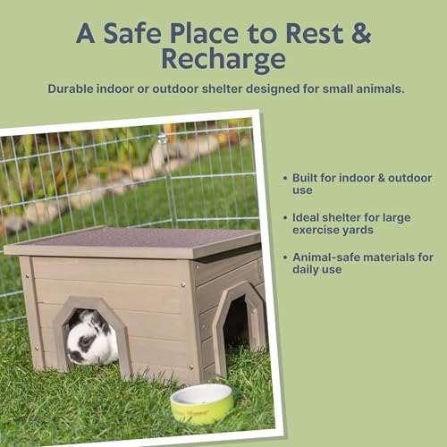 Trixie rabbit hideout side profile highlighting wood construction