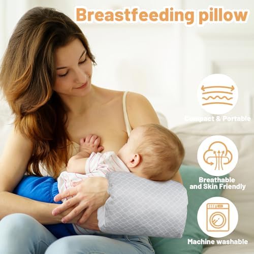 Ergonomic nursing arm pillow showing soft plush texture