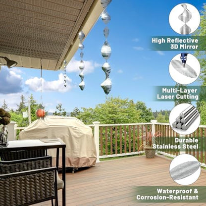 Set of reflective bird deterrents for window protection