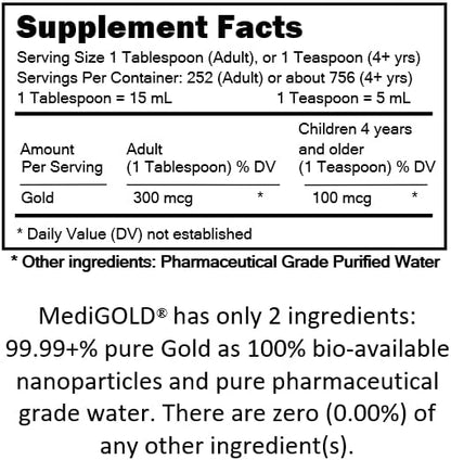 MediGOLD True Colloidal Gold 1 US Gallon Jug Size Comparison