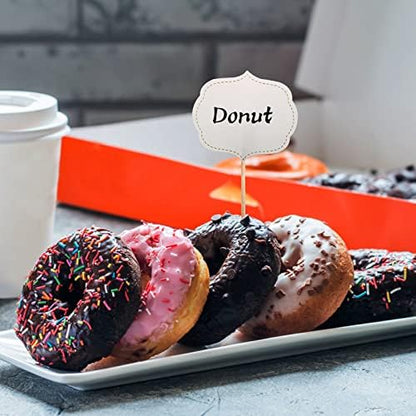 Blue Top food labels in a variety of desserts