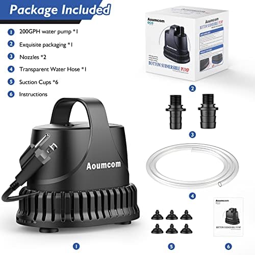 Aoumcom fountain pump power cord and plug detail