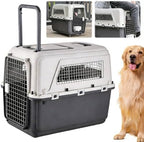 Generic hard sided pet kennel side view illustrating the ventilation slots.