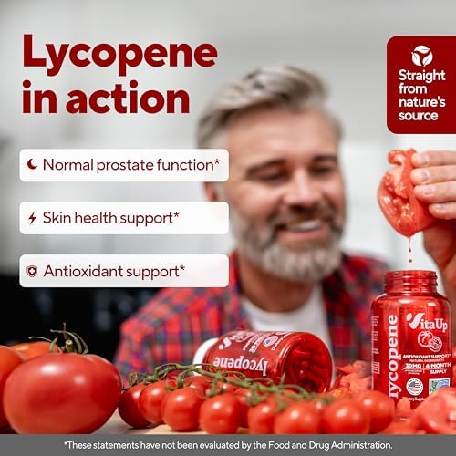 VitaUp Lycopene natural tomato extract bottle side view