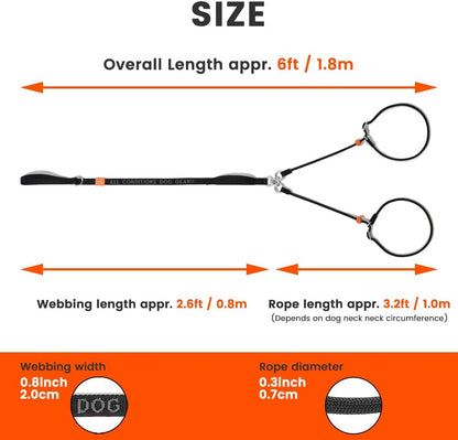 Howgo heavy duty nylon double slip lead for two dogs