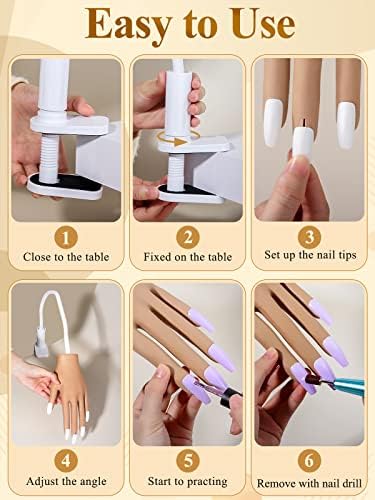 Lionvison silicone hand model with 200 nail tips included