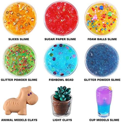Demonstration of the glow in the dark powder mixed into the crystal slime shining in a dark room