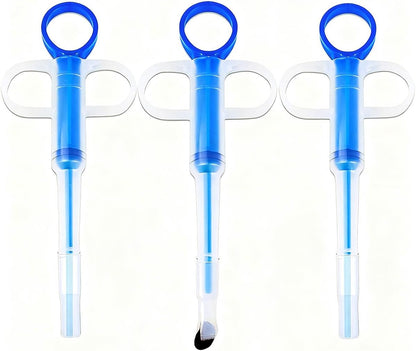 Naturahand pet capsule shooter syringe showing ergonomic finger rings for steady grip