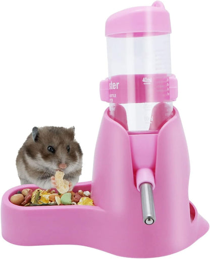 3 in 1 Hamster Hanging Water Bottle Pet Auto Dispenser with Base for Dwarf Hamster Mouse Rat Hedgehog (80ML, Blue) - Image 11