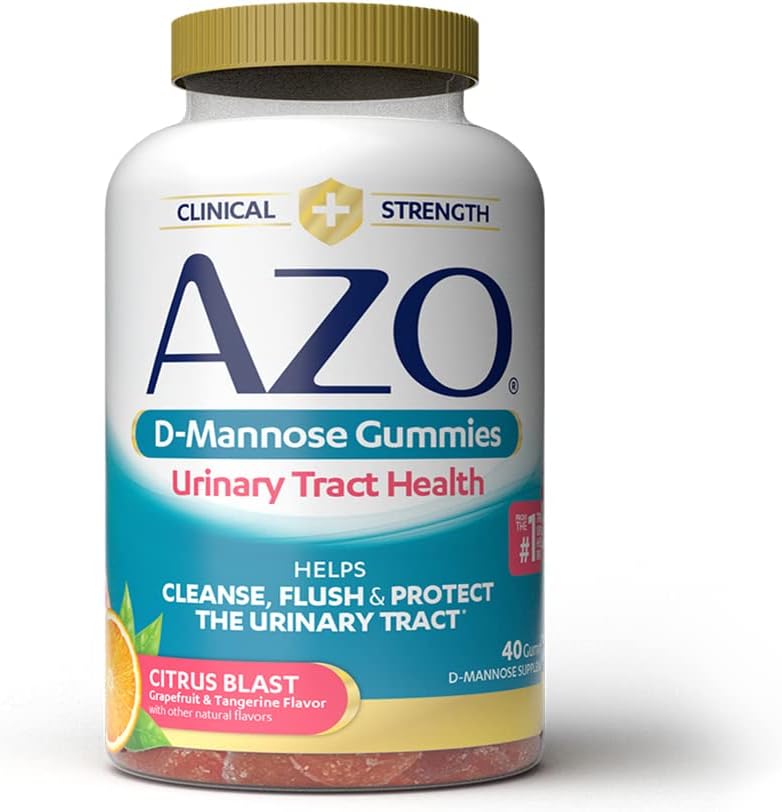 Azo D-Mannose Urinary Tract Health Gummies 40 count bottle front view