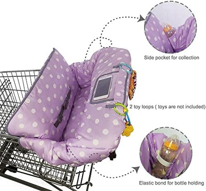 Machine washable baby trolley cushion showing the anti slip suede back fabric