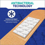 Close up of Care Science latex free bandages imported packaging detailing application instructions