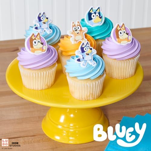 Set of 24 food-safe plastic Bluey party rings