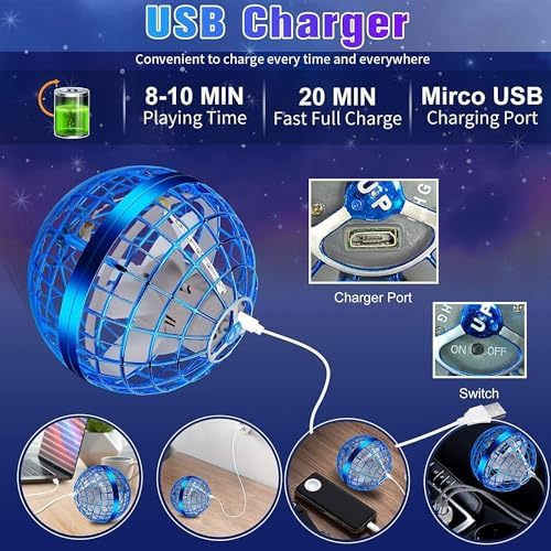Vibrant RGB LED light effects of the boomerang orb ball glowing bright in a dark room.