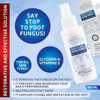 Moisturizing foot spray for dry cracked heels and peeling skin repair.