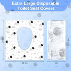 Waterproof backing layer demonstration of the portable public restroom seat shield.