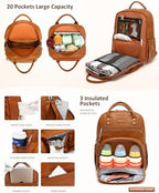 Rosegin baby travel backpack showing open main compartment and interior pockets