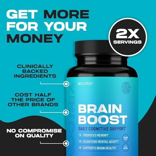 Nootrix Brain Boost 120 capsules container showing clear usage and safety instructions