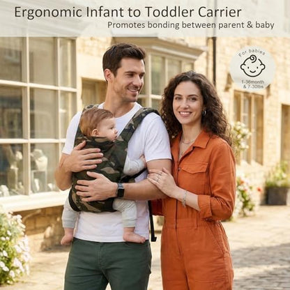 Side profile of MISSWISDOM baby carrier showing adjustable straps