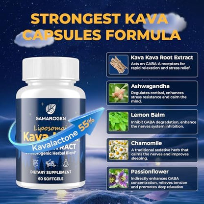 Samarogen Liposomal Kava Kava Root Extract supplement for relaxation and sleep support
