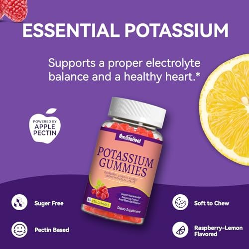 Sugar free potassium citrate gummies for leg cramp relief and electrolyte balance
